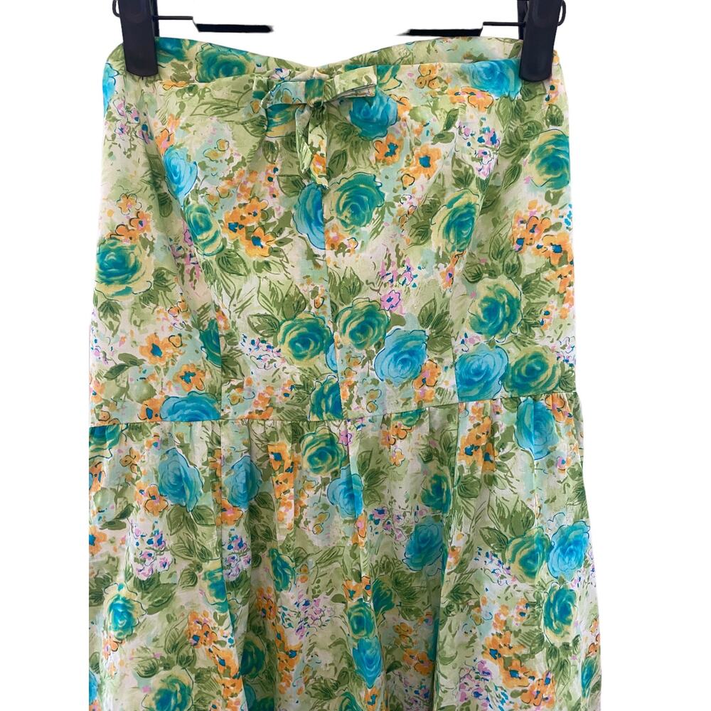 Chadwick’s Size 10 Strapless Multi color green  Dress Summer Lining Comfortable - Picture 4 of 12